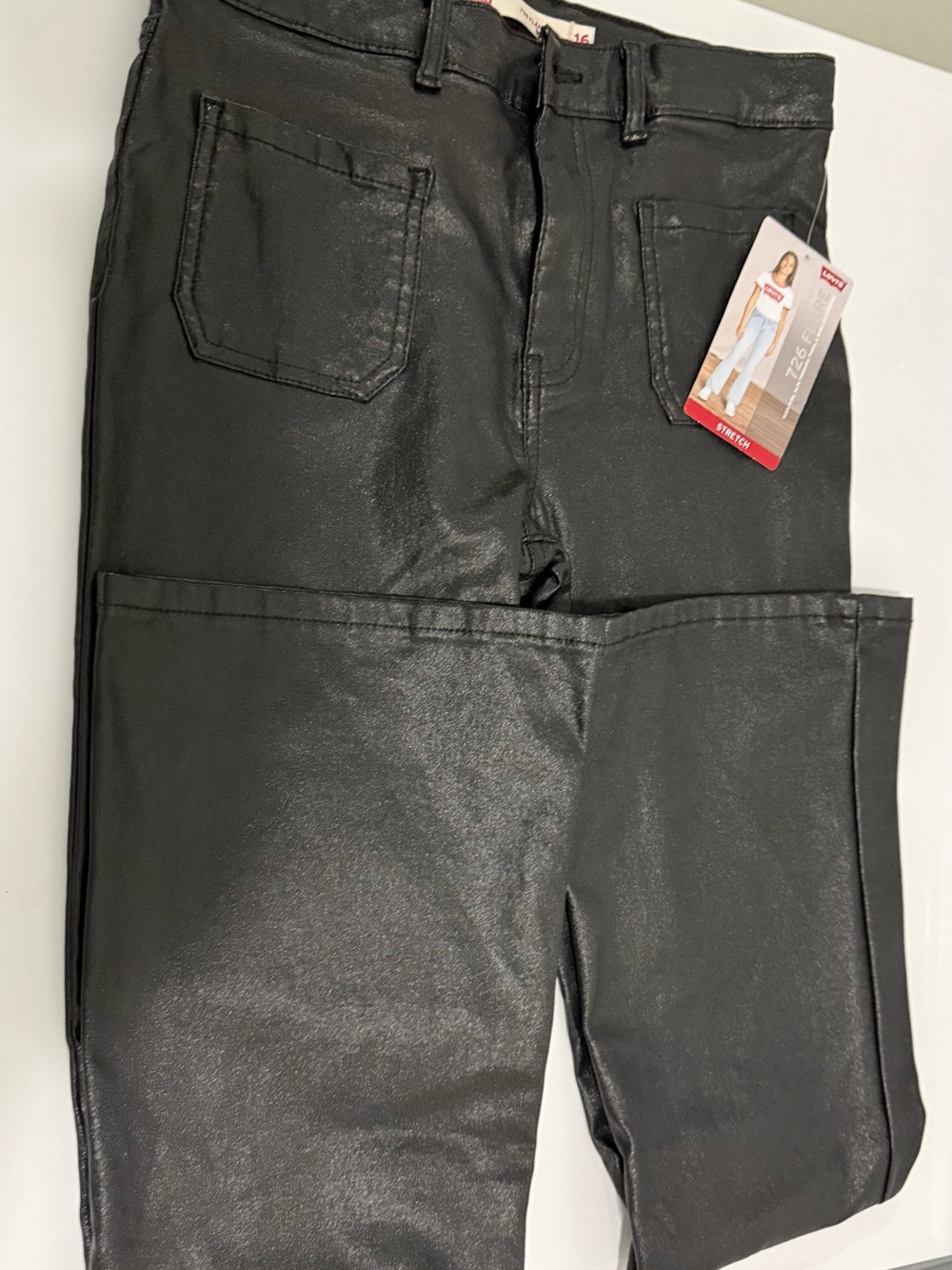 Levi's Black Coated girls flare leg pants